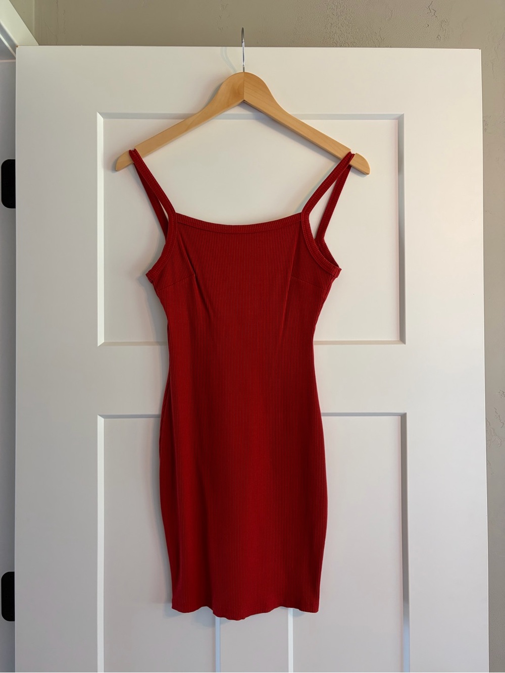 Lulus Red Ribbed Bodycon Mini Dress XS